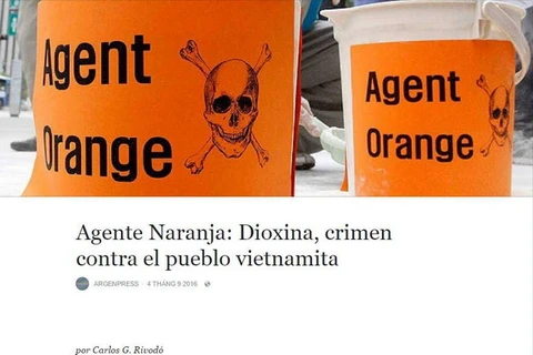 Bài báo về hậu quả thảm khốc của chất độc da cam/dioxin tại Việt Nam trên trang mạng ArgenPress.