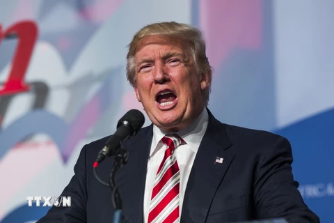 Ứng viên Tổng thống của đảng Cộng hòa Donald Trump phát biểu tại Washington, DC. (Nguồn: EPA/TTXVN)