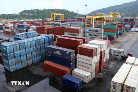 Bãi xếp Container tại cảng Đà Nẵng. (Ảnh: Trần Lê Lâm/TTXVN)