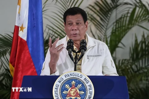 Tổng thống Philippines Rodrigo Duterte. (Nguồn: AFP/TTXVN)