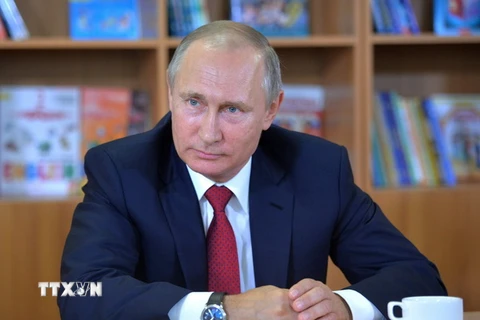 Tổng thống Nga Vladimir Putin phát biểu tại Vladivostok, Nga ngày 1/9. EPA/TTXVN