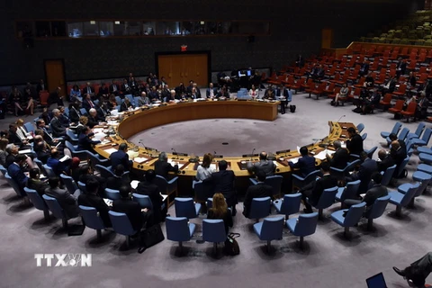 Toàn cảnh phiên họp Hội đồng Bảo an Liên hợp quốc tại New York, Mỹ ngày 22/9. (Nguồn: THX/TTXVN)