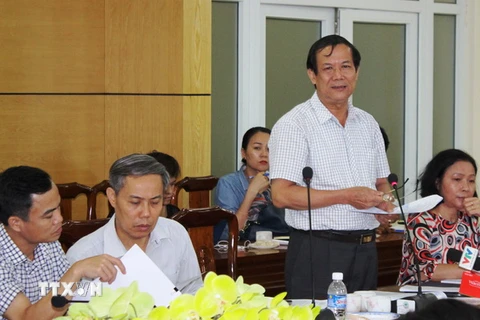 Phó Tổng cục trưởng Tổng cục Thủy sản Nguyễn Ngọc Oai phát biểu tại buổi làm việc. (Ảnh: Phan Quân/TTXVN)