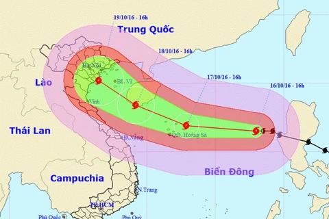 Vị trí và đường đi của siêu bão số 7. (Nguồn: nchmf.gov.vn)