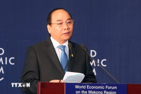Thủ tướng Nguyễn Xuân Phúc phát biểu tại diễn đàn. (Ảnh: TTXVN)