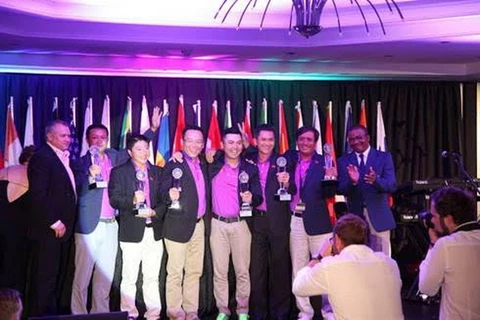 Đội tuyển golf TPBank WAGC-Việt Nam tại lễ trao giải. (Nguồn: Vietnam+)