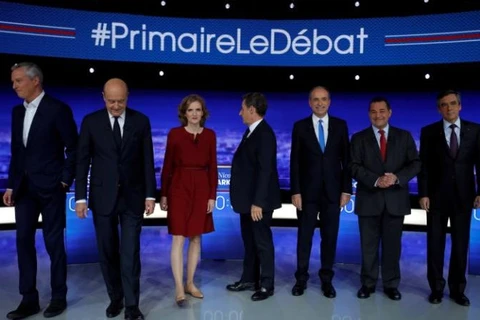 Bảy ứng cử viên cánh hữu tranh cử tổng thống Pháp. (Nguồn: Reuters)