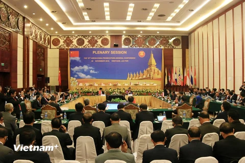 Hội nghị Viện trưởng Viện Kiểm sát, Viện Công tố các nước ASEAN-Trung Quốc lần thứ 10. (Ảnh: Phạm Kiên/Vietnam+)