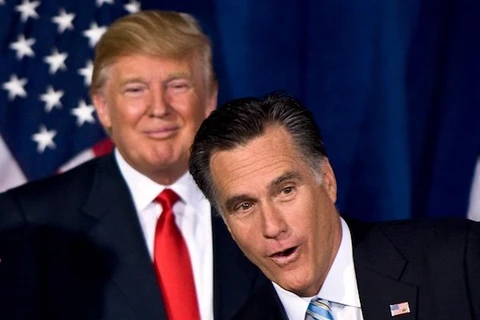Ứng cử viên Tổng thống Mỹ năm 2012 Mitt Romney và Tổng thống Mỹ đắc cử Donald Trump. (Nguồn: thepoliticalinsider.com)