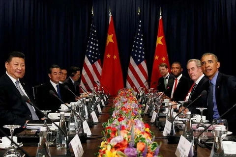 Tổng thống Mỹ Barack Obama và Chủ tịch Trung Quốc Tập Cận Bình tại cuộc gặp bên lề Hội nghị APEC 24 tại Lima (Peru). (Nguồn: Reuters)