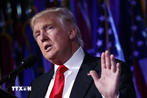 Tổng thống đắc cử Mỹ Donald Trump phát biểu tại New York. (Nguồn: AP/TTXVN)