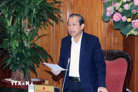 Phó Thủ tướng Trương Hoà Bình phát biểu. (Ảnh: Phạm Kiên/TTXVN) 