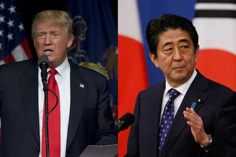 Tổng thống Mỹ Donald Trump và Thủ tướng Nhật Bản Shinzo Abe. (Nguồn: India.com)