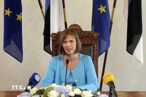 Tổng thống Estonia Kersti Kaljulaid. (Nguồn: AFP/TTXVN)