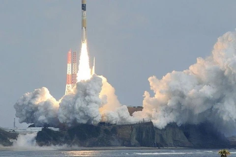 Tên lửa đẩy H-2A mang theo vệ tinh IGS Radar-5 tại Trung tâm Vũ trụ Tanegashima. (Nguồn: Kyodo)