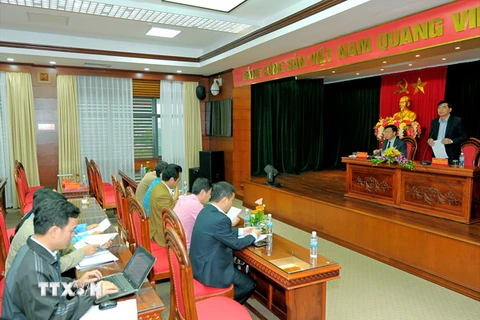 Tỉnh ủy Hải Dương tổ chức họp thông báo kết quả xử lý kỷ luật cán bộ. (Ảnh: Mạnh Tú/TTXVN)