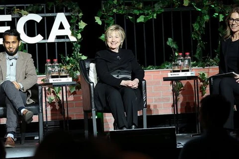 Cựu Ngoại trưởng Mỹ Hilary Clinton tại Liên hoan phim Tribeca. (Nguồn: Getty Images)