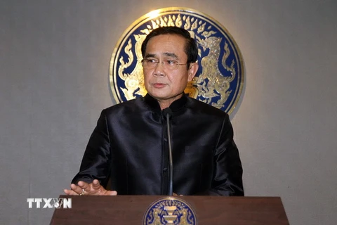 Thủ tướng Thái Lan Prayut Chan-ocha tại một cuộc họp báo ở Bangkok. (Nguồn: AFP/TTXVN)