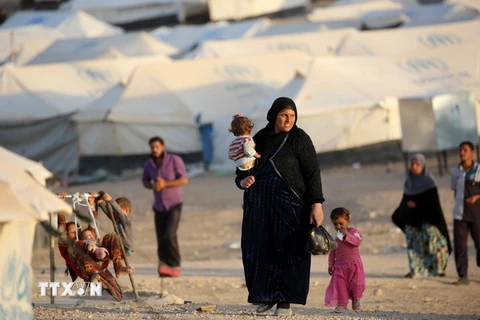 Trại dành cho người tị nạn Iraq và Syria tại tỉnh Hasakah. (Nguồn: AFP/TTXVN)