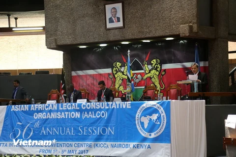 Đại sứ Tôn Sinh Thành phát biểu tại AALCO. (Nguồn: Đại sứ quán Việt Nam tại Ấn Độ)