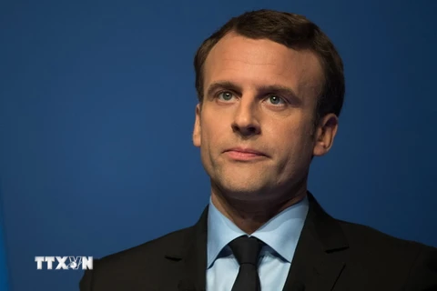 Ông Emmanuel Macron phát biểu tại cuộc vận động tranh cử ở Pau (Pháp). (Nguồn: EPA/TTXVN)