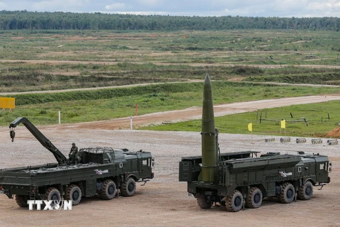 Tên lửa chiến thuật Iskander-M của quân đội Nga. (Nguồn: EPA/TTXVN)