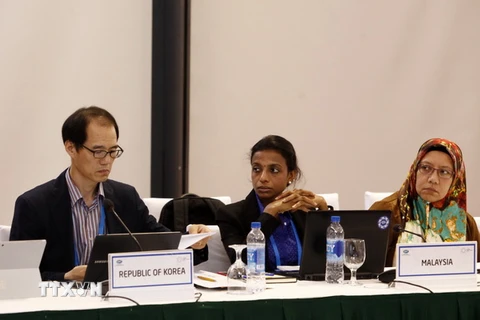 Đại biểu các nền kinh tế APEC tham dự họp Nhóm Adhoc. (Ảnh: Văn Điệp/TTXVN)