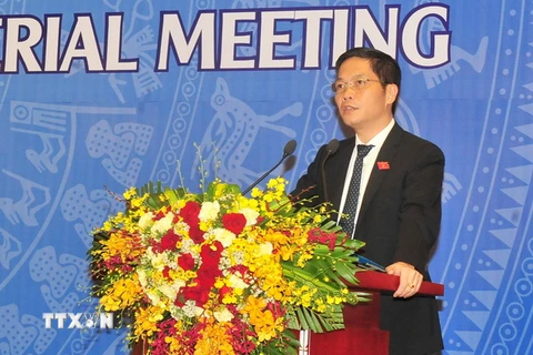 Bộ trưởng Bộ Công Thương Trần Tuấn Anh phát biểu khai mạc Hội nghị. (Ảnh: Nguyễn Khang/TTXVN)