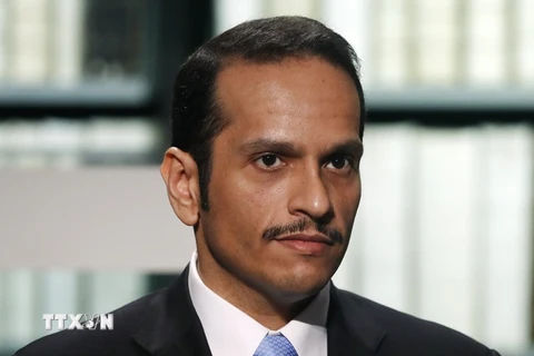 Ngoại trưởng Qatar Mohammed bin Abdulrahman al-Thani trong cuộc họp báo ở Wolfenbuettel, Đức. (Nguồn: EPA/TTXVN)