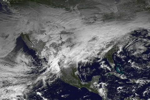Ảnh mây vệ tinh của cơn bão tràn qua Chile. (Nguồn: Reuters)