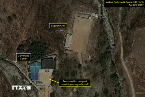 Bãi thử hạt nhân ngầm Punggye-ri của Triều Tiên. (Nguồn: 38 North/TTXVN)