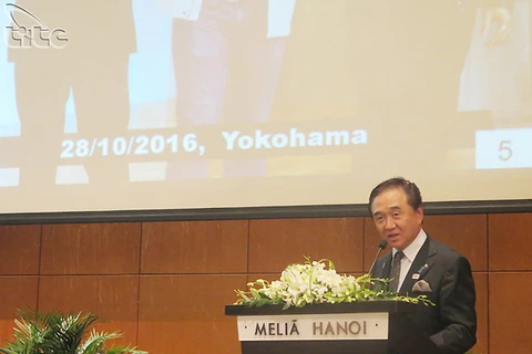 Thống đốc tỉnh Kanagawa Yuji Kuroiwa phát biểu khai mạc. (Nguồn: vietnamtourism.gov.vn)