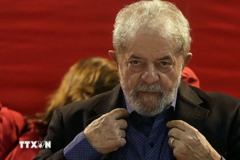 Cựu Tổng thống Brazil Lula da Silva trong một cuộc họp ở Sao Paulo. (Nguồn: THX/TTXVN)