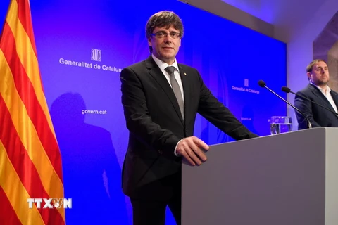 Thủ hiến Catalonia Carles Puigdemont. (Nguồn: AFP/TTXVN)