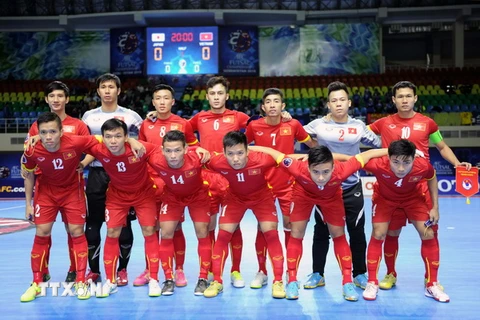 Đội tuyển Futsal nam Việt Nam. (Ảnh: Quang Thắng/TTXVN)