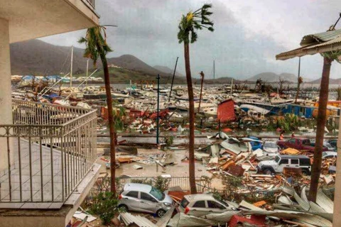 Đảo Barbuda tan hoang sau bão Irma. (Nguồn: telegraph.co.uk)