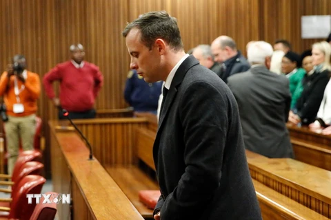 Cựu vận động viên Oscar Pistorius tại tòa án ở Pretoria, Nam Phi. (Nguồn: AFP/TTXVN)
