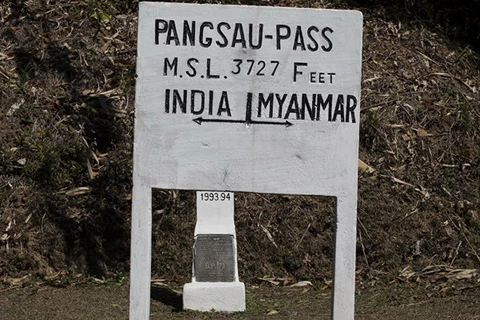 Cột mốc biên giới Ấn Độ-Myanmar. (Nguồn: AFP)