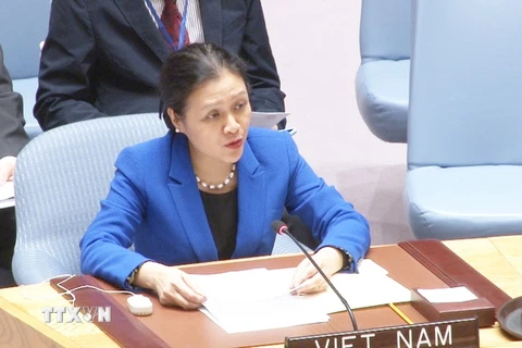 Đại sứ Nguyễn Phương Nga phát biểu tại một phiên họp. (Nguồn:TTXVN)