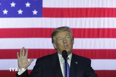 Tổng thống Mỹ Donald Trump phát biểu tại một sự kiện ở Indianapolis, bang Indiana. (Nguồn: AFP/TTXVN)