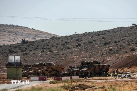 Binh sỹ Thổ Nhĩ Kỳ tại khu vực biên giới Syria-Thổ Nhĩ Kỳ. (Nguồn: AFP/TTXVN)