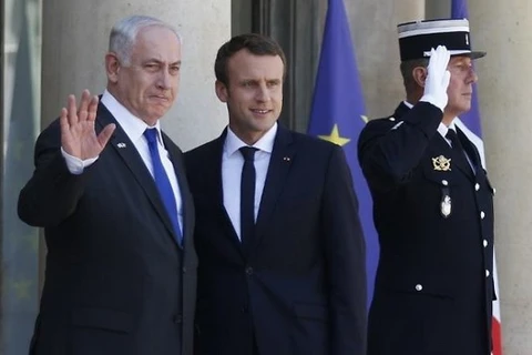 Thủ tướng Israel Benjamin Netanyahu và Tổng thống Pháp Emmanuel Macron tại điện Elysee hồi tháng 7/2017. (Nguồn: AFP)