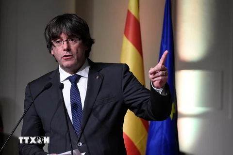 Thủ hiến bị phế truất Carles Puigdemont. (Nguồn: AFP/TTXVN)