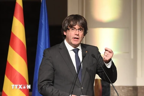 Thủ hiến bị phế truất vùng Catalunya Carles Puigdemont. (Nguồn: AFP/TTXVN)