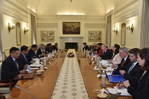 Đối thoại cấp Thứ trưởng Ngoại giao và Quốc phòng 2+2 giữa Ấn Độ và Australia. (Nguồn: thehindu.com)