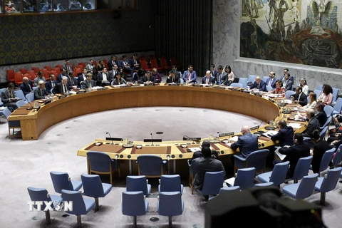 Toàn cảnh một cuộc họp của Hội đồng Bảo an Liên hợp quốc ở New York, Mỹ. (Nguồn: AFP/TTXVN)