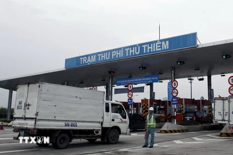 Trạm thu phí Thủ Thiêm. (Ảnh: Hoàng Hải/TTXVN)