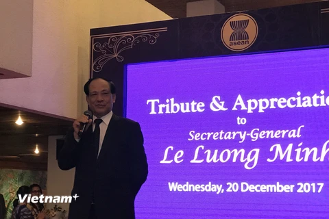 Tổng Thư ký Lê Lương Minh phát biểu tại buổi lễ. (Ảnh: Đỗ Quyên/Vietnam+)