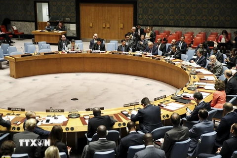 Toàn cảnh phiên họp của Hội đồng Bảo an Liên hợp quốc tại New York (Mỹ). (Nguồn: THX/TTXVN)