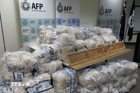 Tang vật trong một vụ thu giữ lượng ma túy tại Australia. (Nguồn: EPA/TTXVN)
